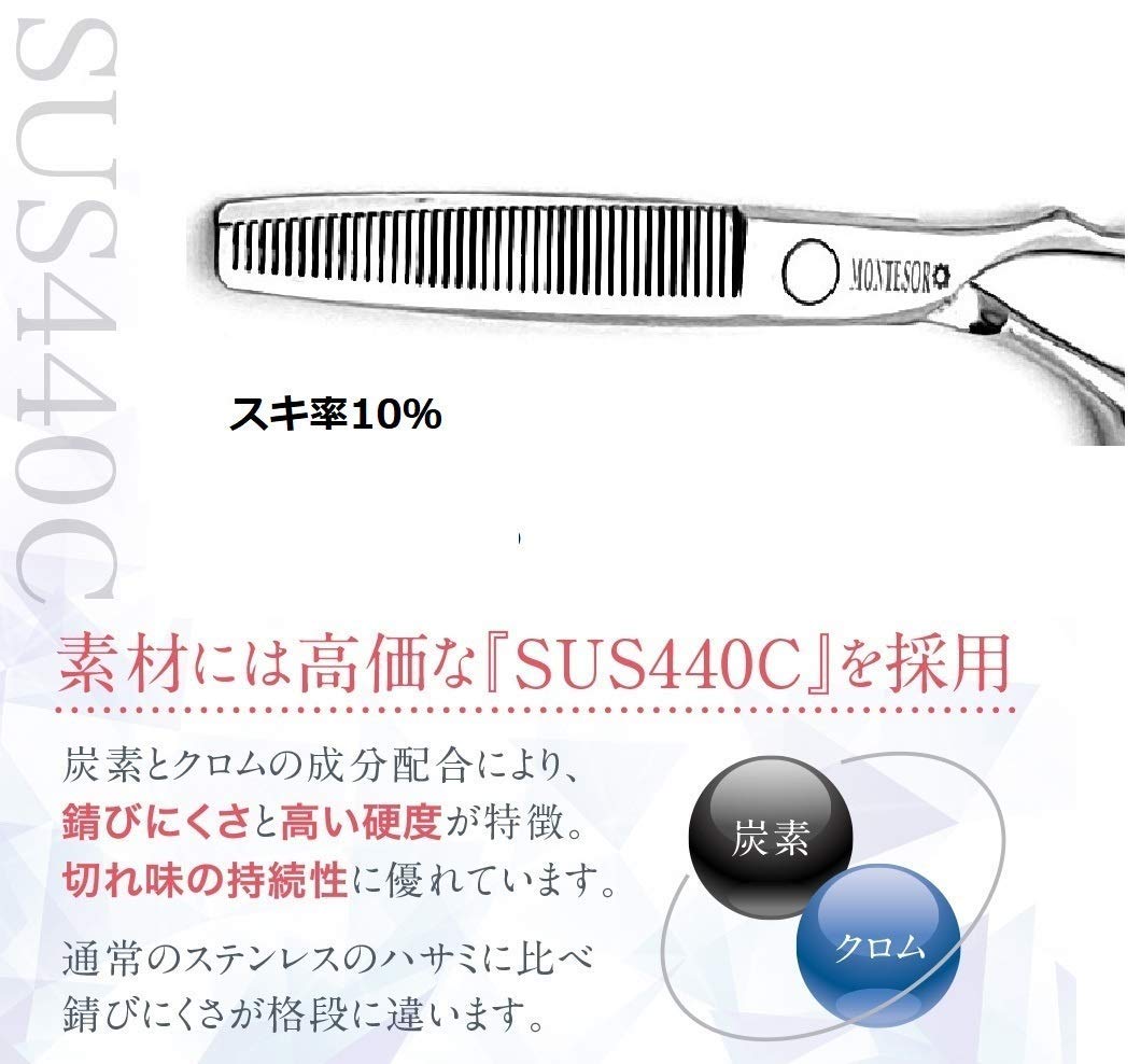 Amazon.co.jp: montesoro すきばさみ ヘアカットハサミ 美容師 散髪